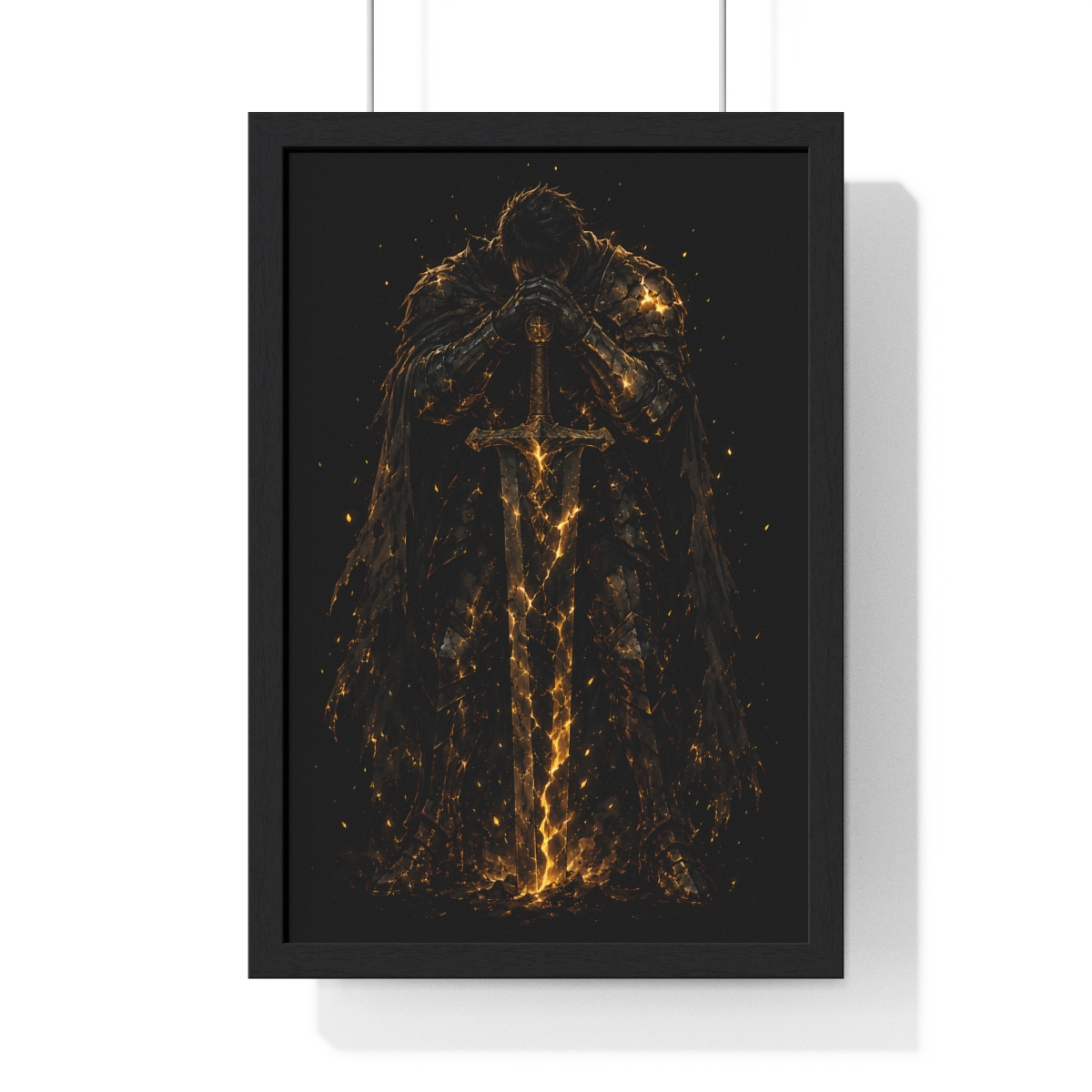 Ashen Vow — Framed Print on the garment