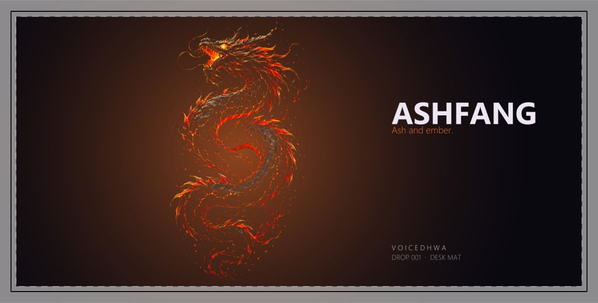 Ashfang Desk Mat on the garment