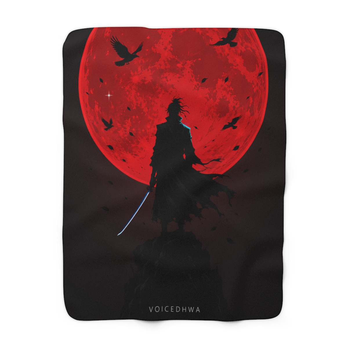 Red Moon Sherpa Blanket on the garment