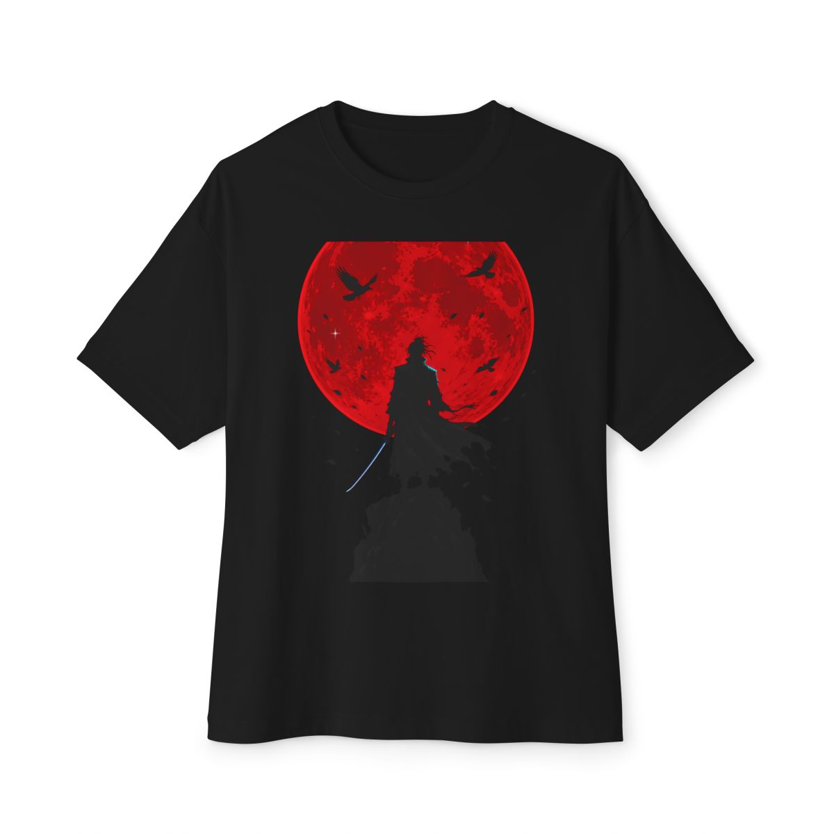 Red Moon Boxy Tee on the garment