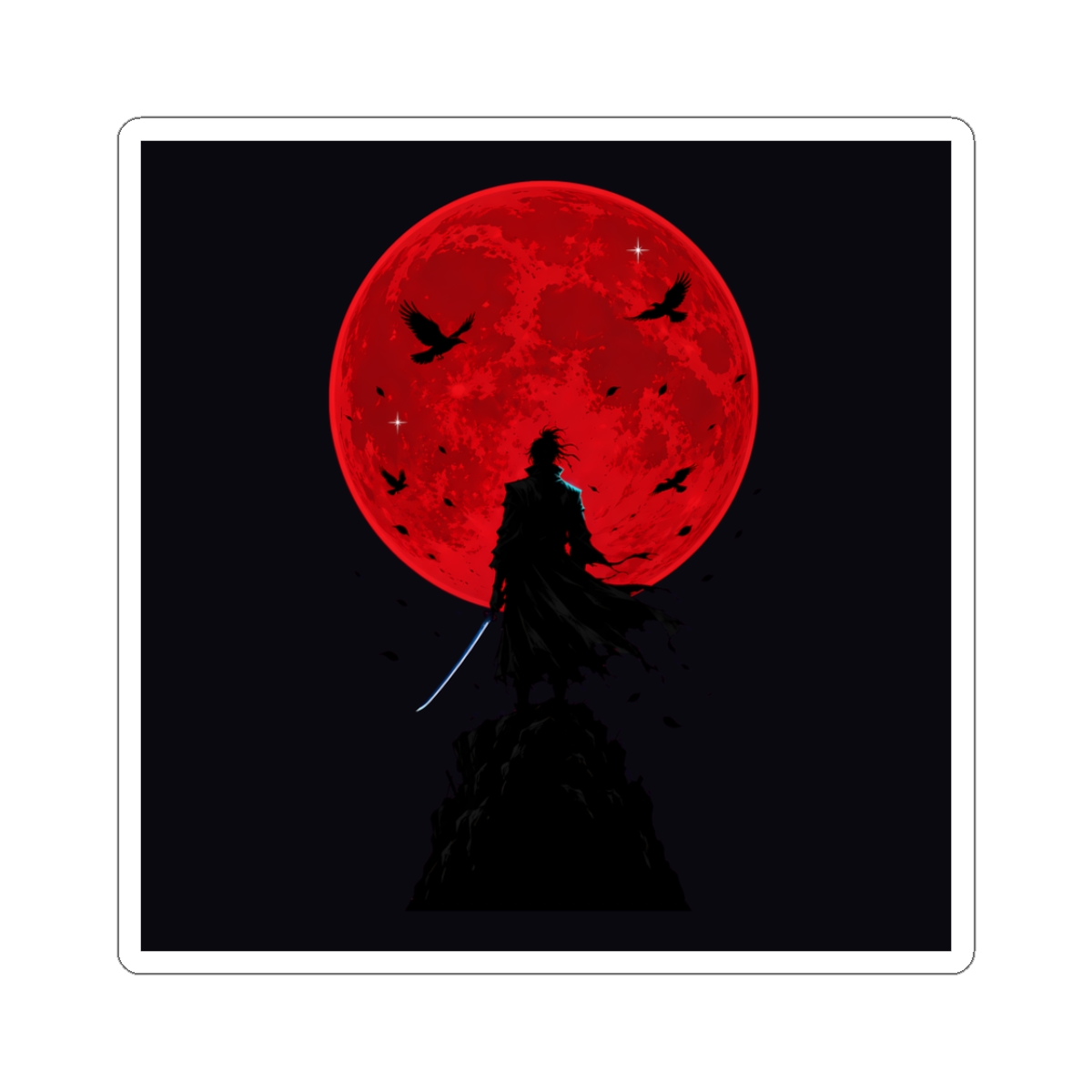 Red Moon Sticker on the garment